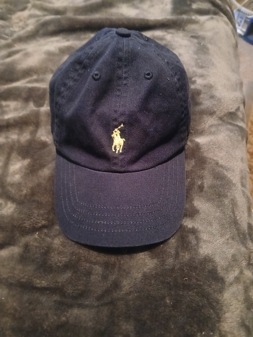 Boys Polo by Ralph Lauren Navy Cap with Yellow Pony Logo